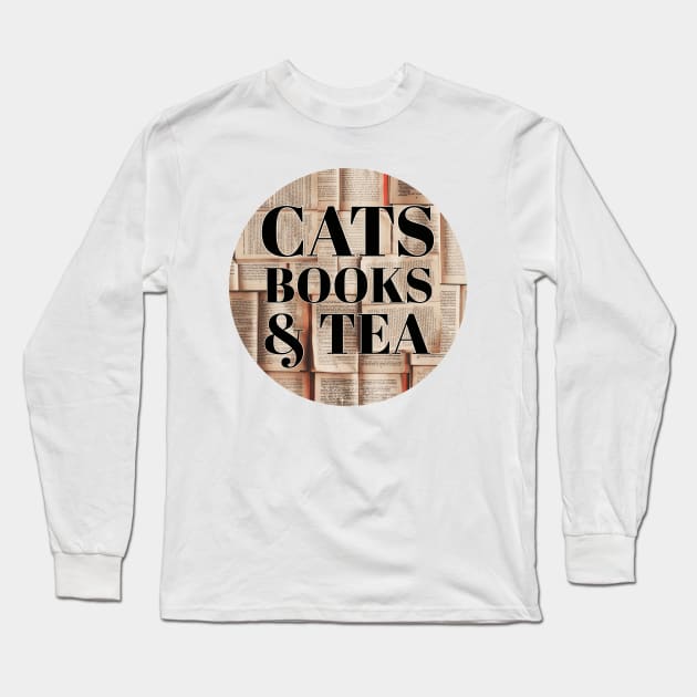 Cats, books and tea Long Sleeve T-Shirt by reesea